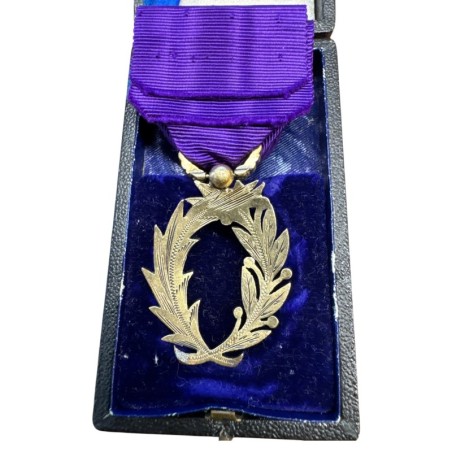 Palme Académique - Officier - Type luxe avec écrin - vermeil - ordonnance