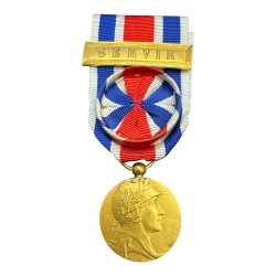 Fédération des associations de sous-officiers de réserve - avec agrafe servir - classe or - ordonnance