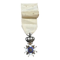 Orde du lys - avec Henri IV et Louis XVIII - croix couronné - en argent - 35x19mm 2