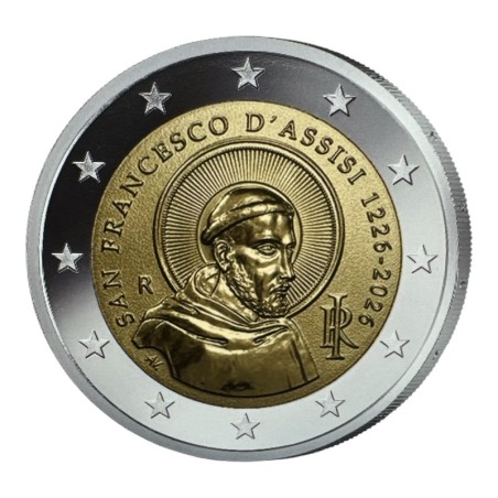 Italie - 2 Euro 2026 - 800e anniversaire de la mort de saint François d'Assise - Reverse