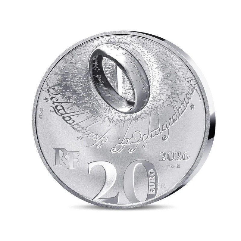 20 Euro 2026 - L'anneau Unique - Le Seigneur des anneaux - argent BE