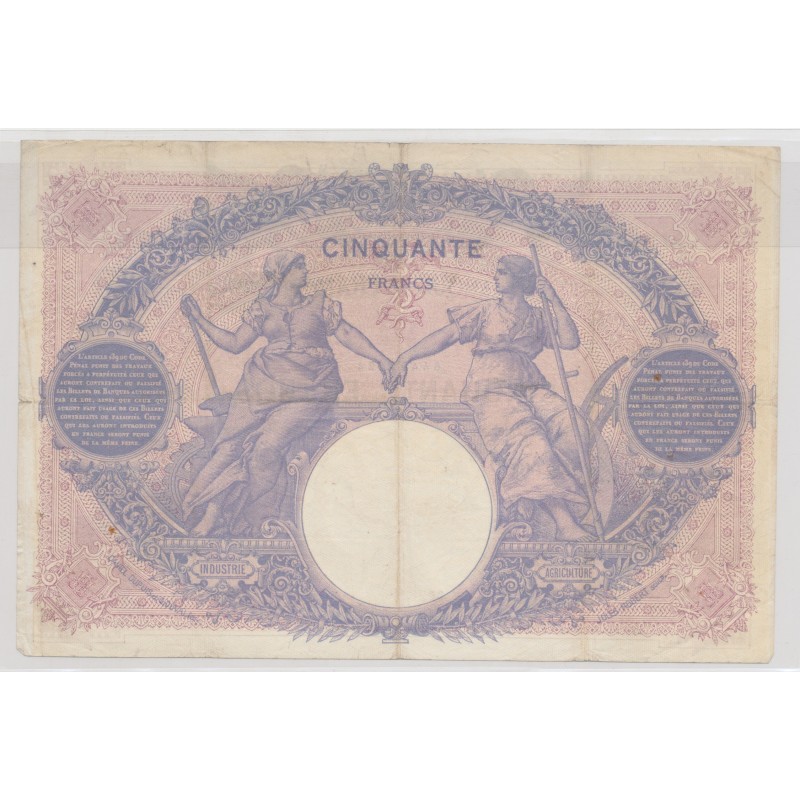50 Francs Bleu et rose - 8.09.1904