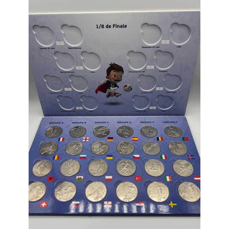 Livret album avec 25 Médailles - UEFA Euro 2016 - Monnaie de Paris