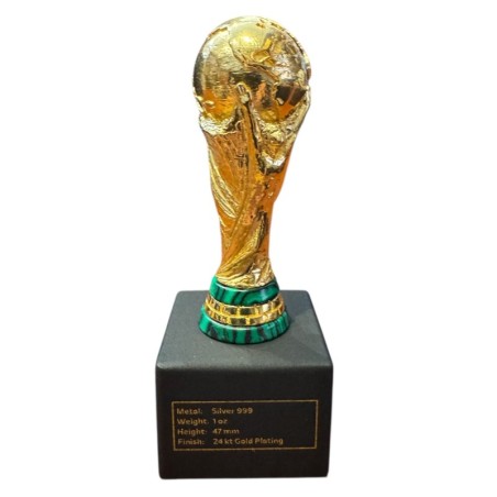 Statuette Coupe du monde de Football 2026 - 1 Once argent plaqué or - FIFA 2026 - 2.026 ex - 47mm