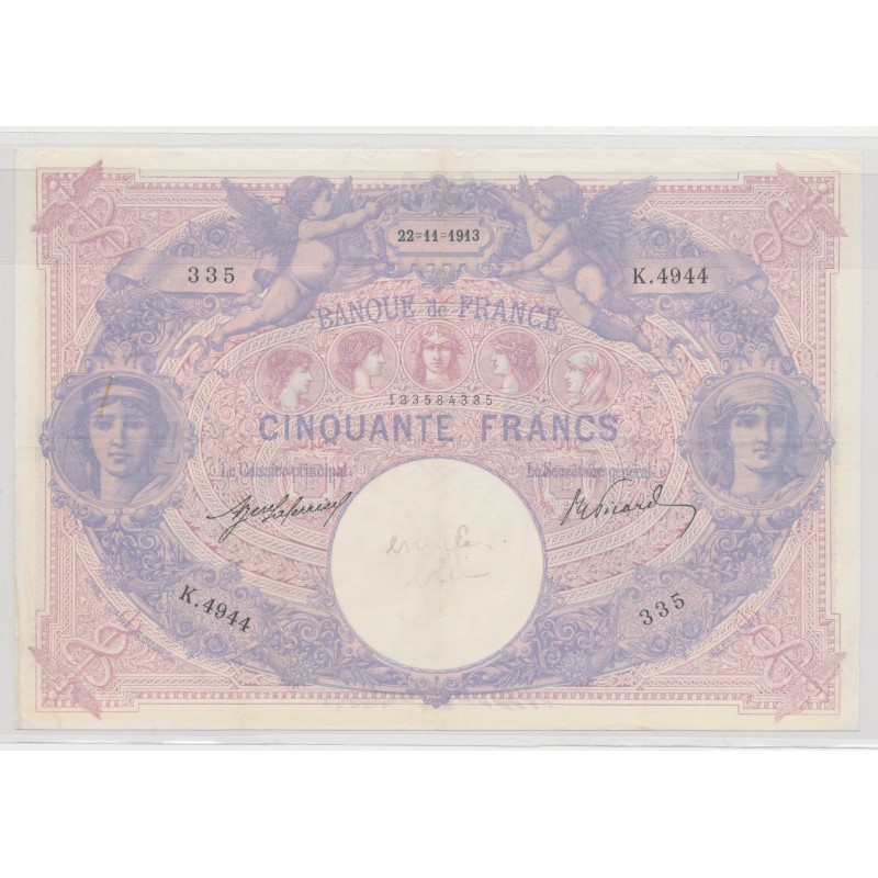 50 Francs Bleu et rose - 22.11.1913