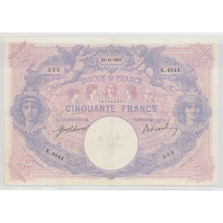 50 Francs Bleu et rose - 22.11.1913
