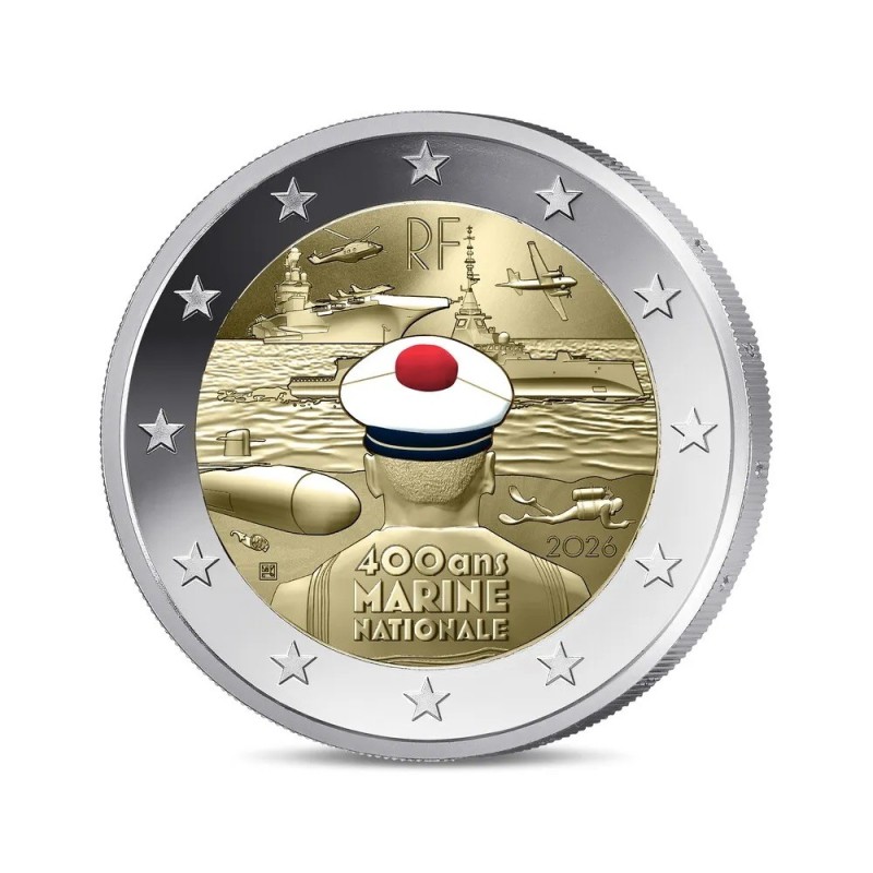 2 Euro 2026 - 400 ans de la marine nationale - belle épreuve