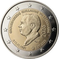 Luxembourg - 2 Euro 2026 coincard - accession au trône du grand-duc Guillaume et son 45e anniversaire 2