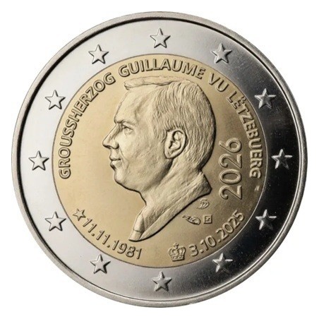 Luxembourg - 2 Euro 2026 coincard - accession au trône du grand-duc Guillaume et son 45e anniversaire