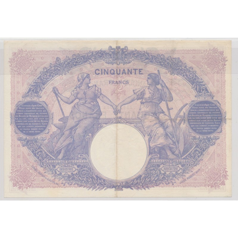 50 Francs Bleu et rose - 15.01.1921
