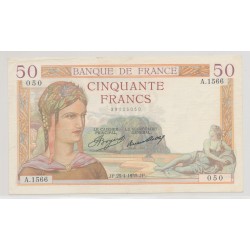50 Francs cérès - 25.04.1935