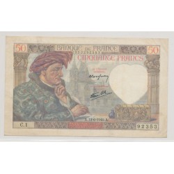 50 Francs Jacques coeur - 13.06.1940