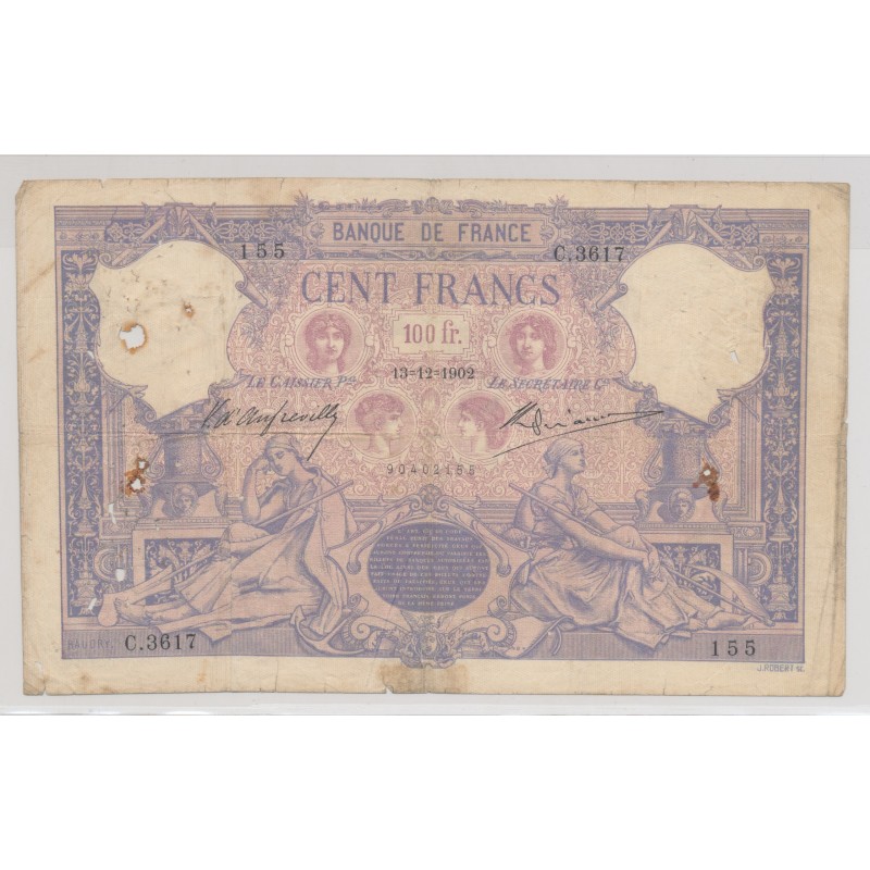 100 Francs Bleu et rose - 13.12.1902