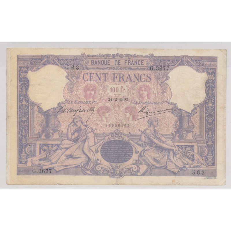 100 Francs Bleu et rose - 24.02.1903