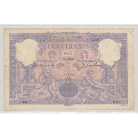 100 Francs Bleu et rose - 21.03.1906