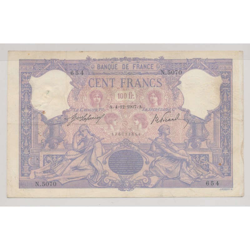 100 Francs Bleu et rose - 4.12.1907