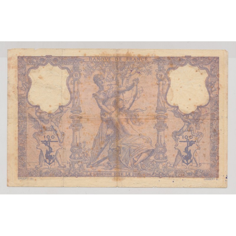 100 Francs Bleu et rose - 16.07.1908