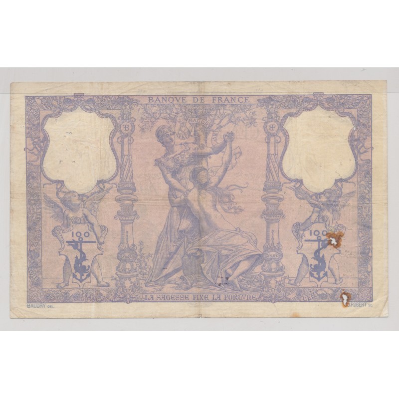 100 Francs Bleu et rose - 22.07.1908