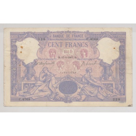 100 Francs Bleu et rose - 17.01.1907