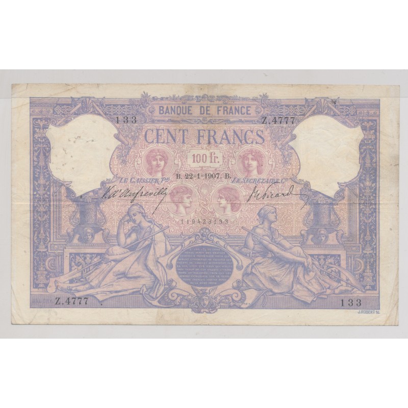 100 Francs Bleu et rose - 22.01.1907