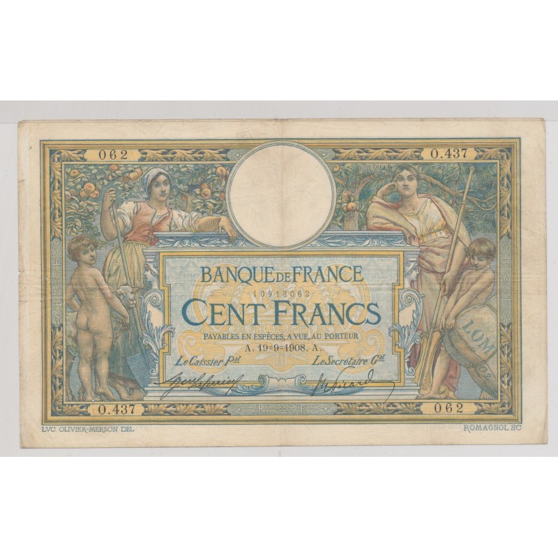 100 Francs L.O.M - 19.09.1908