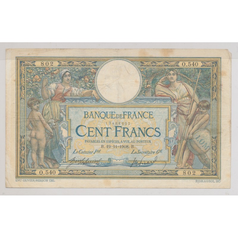 100 Francs L.O.M - 19.11.1908