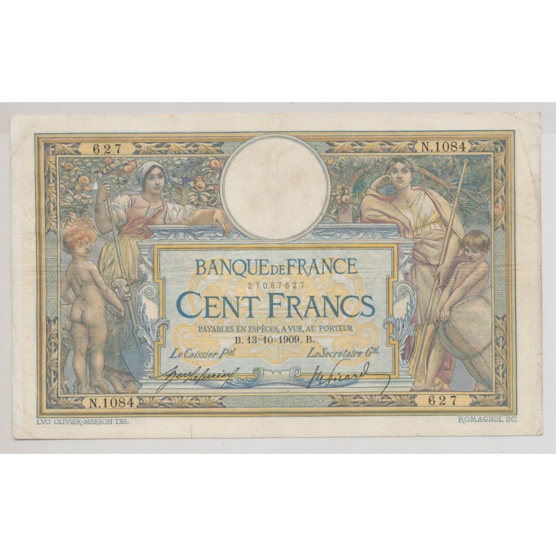 100 Francs Luc Olivier Merson - 13.10.1909