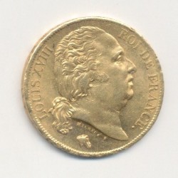 Louis XVIII - 20 Francs Or - 1820 A Paris - Buste nu