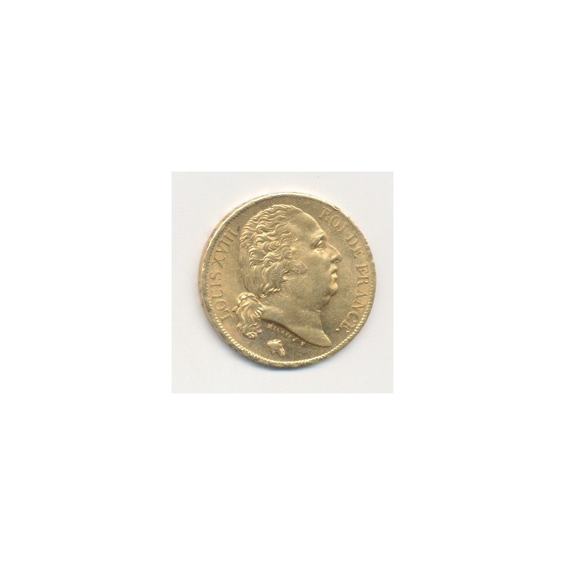 Louis XVIII - 20 Francs Or - 1820 A Paris - Buste nu