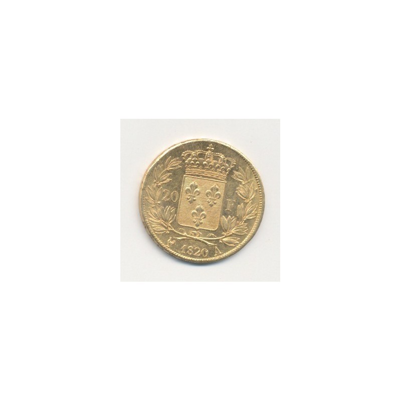 Louis XVIII - 20 Francs Or - 1820 A Paris - Buste nu