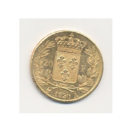 Louis XVIII - 20 Francs Or - 1820 A Paris - Buste nu