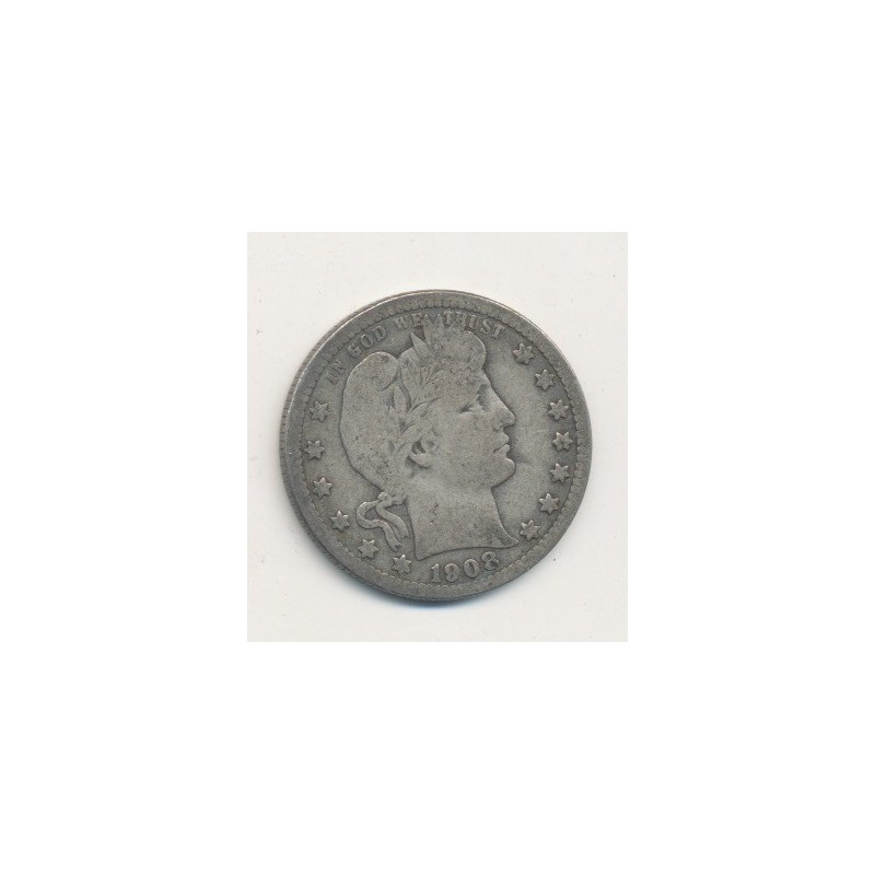 Etats-Unis - 1/4 Dollar 1908 O - Nouvelle Orléans