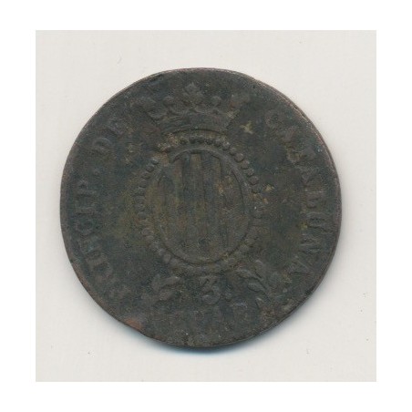 Espagne - 3 Quartos 1843 - Catalogne
