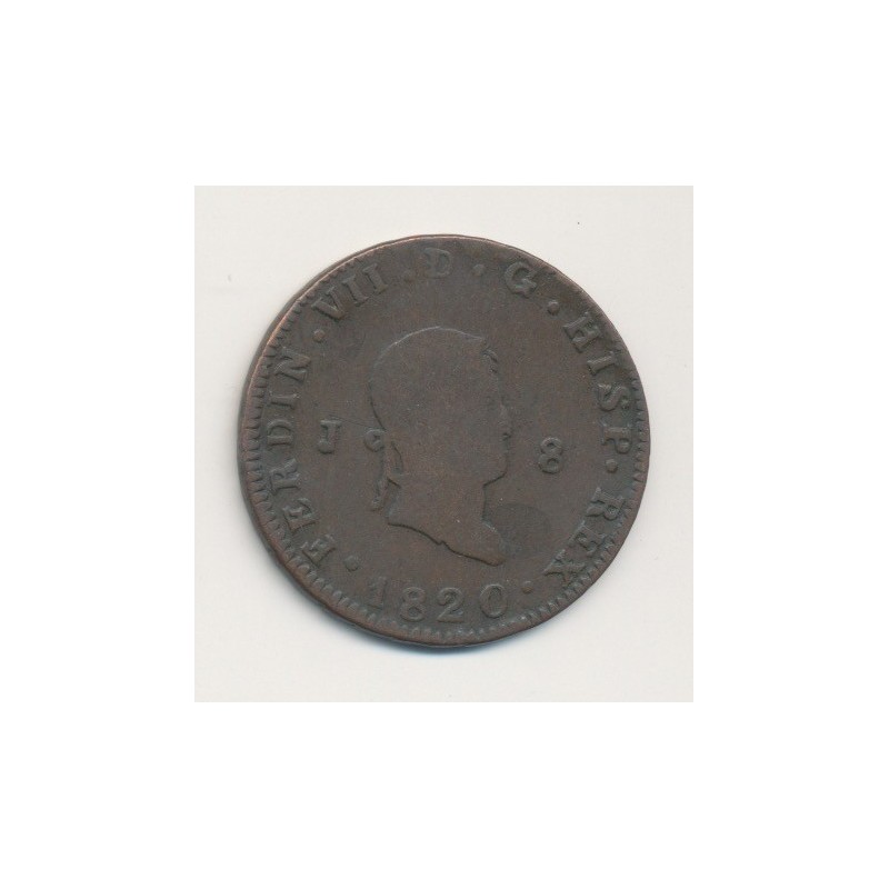 Espagne - 8 Maravédis 1820 - Ferdinand VII