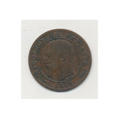 2 centimes Napoléon III - 1853 W Lille - Tête nue