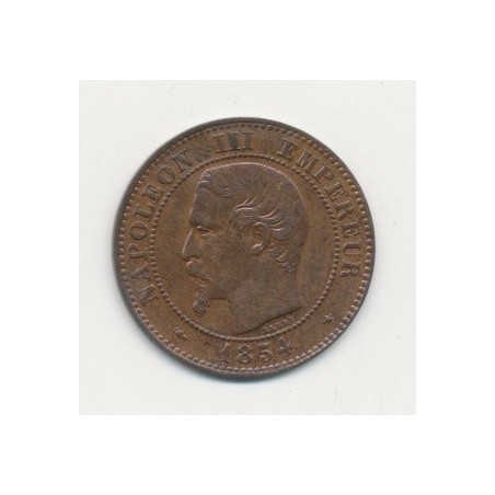 2 centimes Napoléon III - 1854 BB Strasbourg - Tête nue