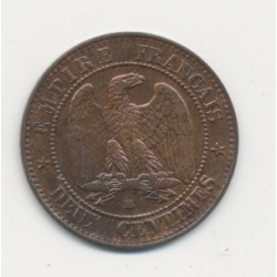 2 centimes Napoléon III - 1854 BB Strasbourg - Tête nue 2