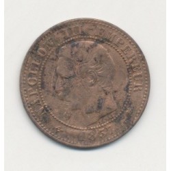 2 centimes Napoléon III - 1857 D Lyon ( petit d ) - Tête nue