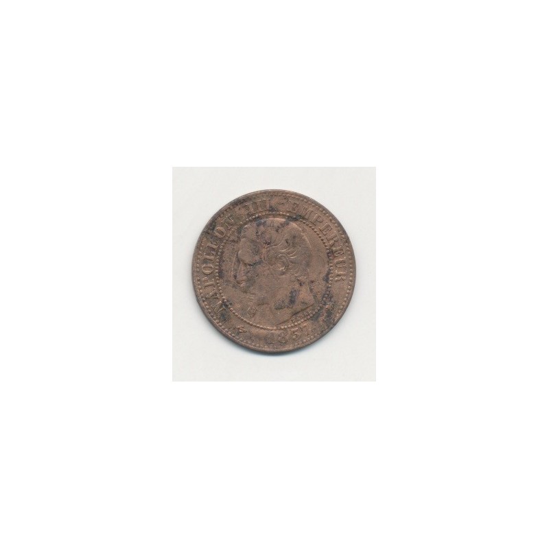 2 centimes Napoléon III - 1857 D Lyon ( petit d ) - Tête nue