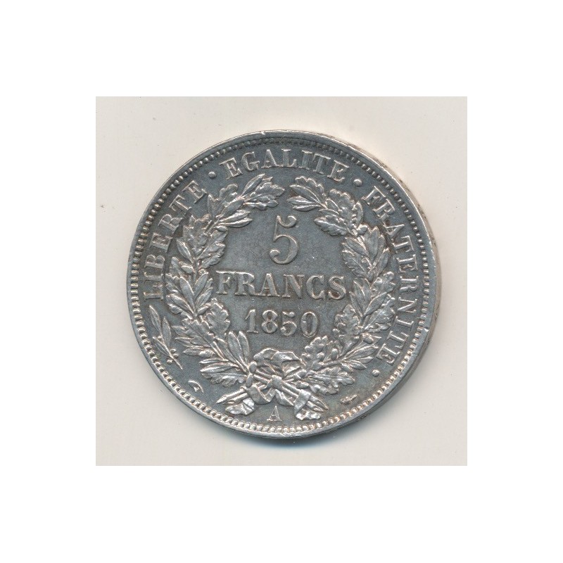 5 Francs Cérès - 1850 A Paris - 2e République