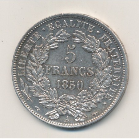 5 Francs Cérès - 1850 A Paris - 2e République