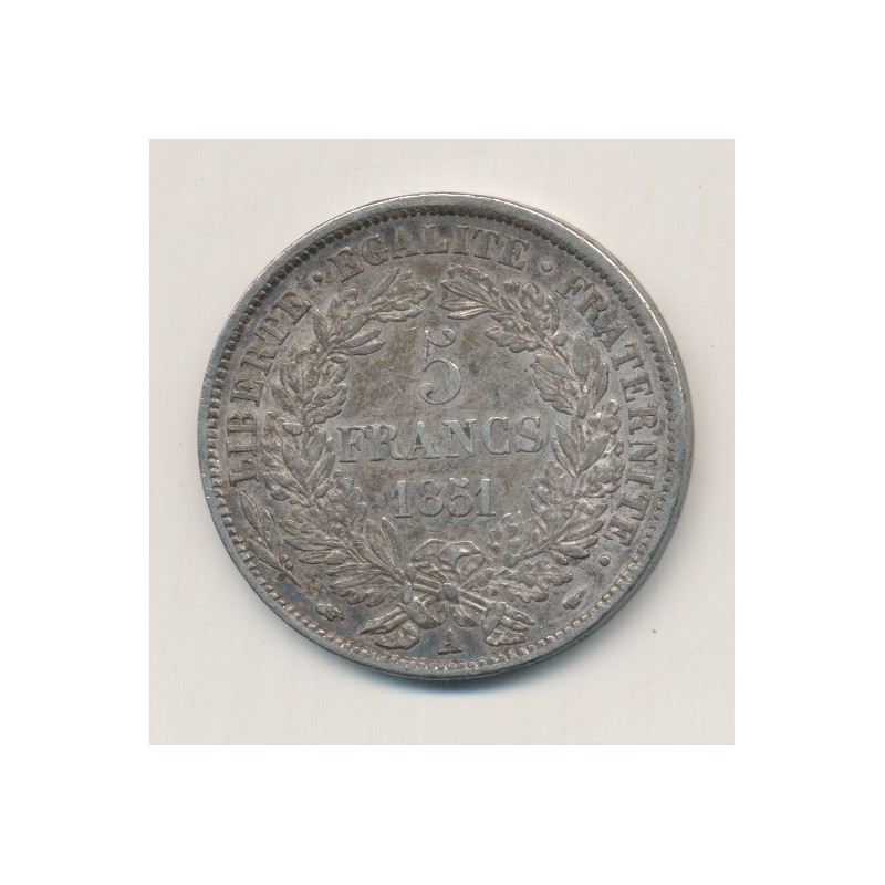 5 Francs Cérès - 1851 A Paris - 2e République