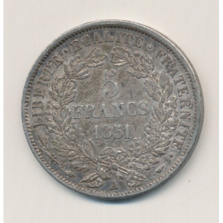 5 Francs Cérès - 1851 A Paris - 2e République