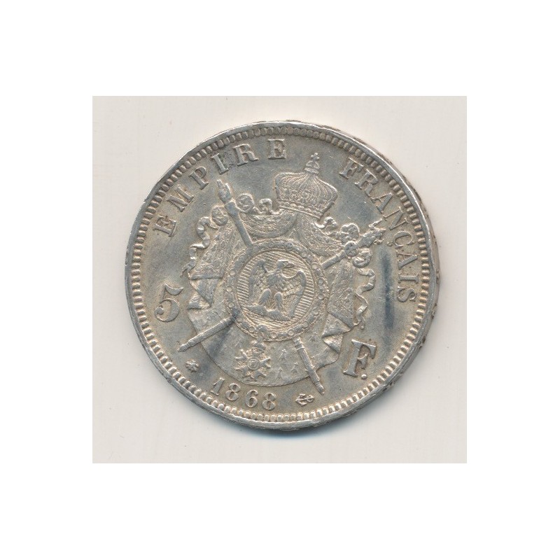 5 Francs Napoléon III - 1868 A Paris - Tête laurée