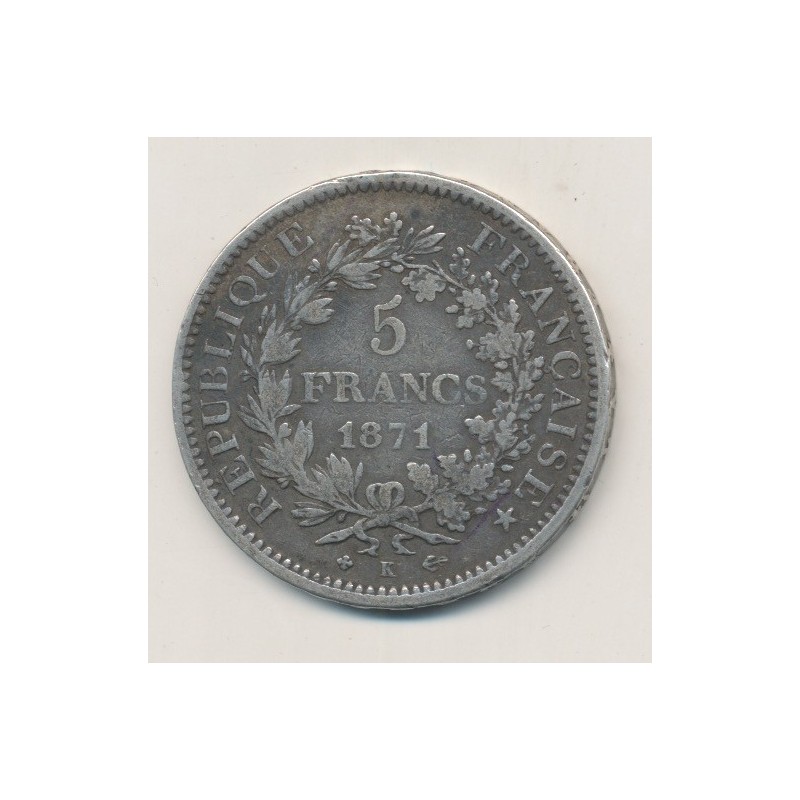 5 Francs Hercule - 1871 K Bordeaux