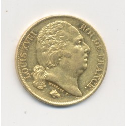 Louis XVIII - 20 Francs Or - 1820 Q Perpignan - Buste nu