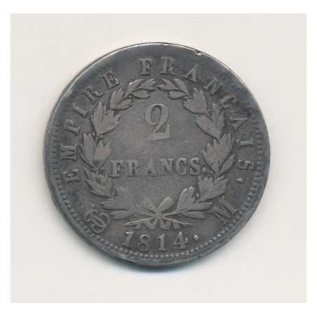 Napoléon empereur - 2 Francs - 1814 M Toulouse
