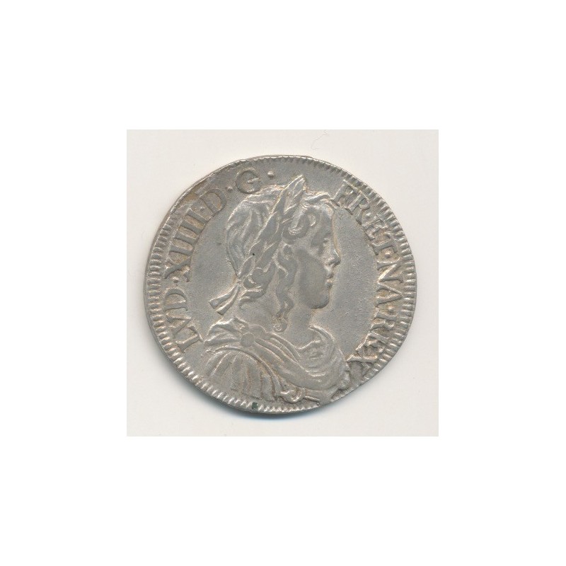 Louis XIV - 1/2 écu mèche longue - 1652 H La Rochelle