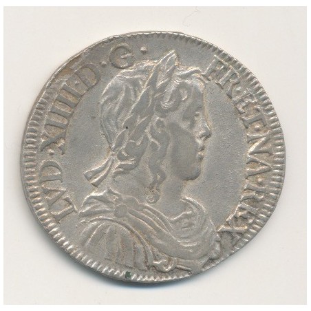 Louis XIV - 1/2 écu mèche longue - 1652 H La Rochelle