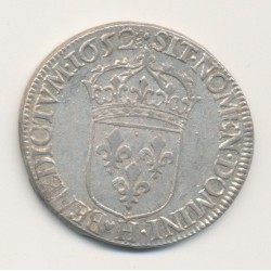 Louis XIV - 1/2 écu mèche longue - 1652 H La Rochelle 2